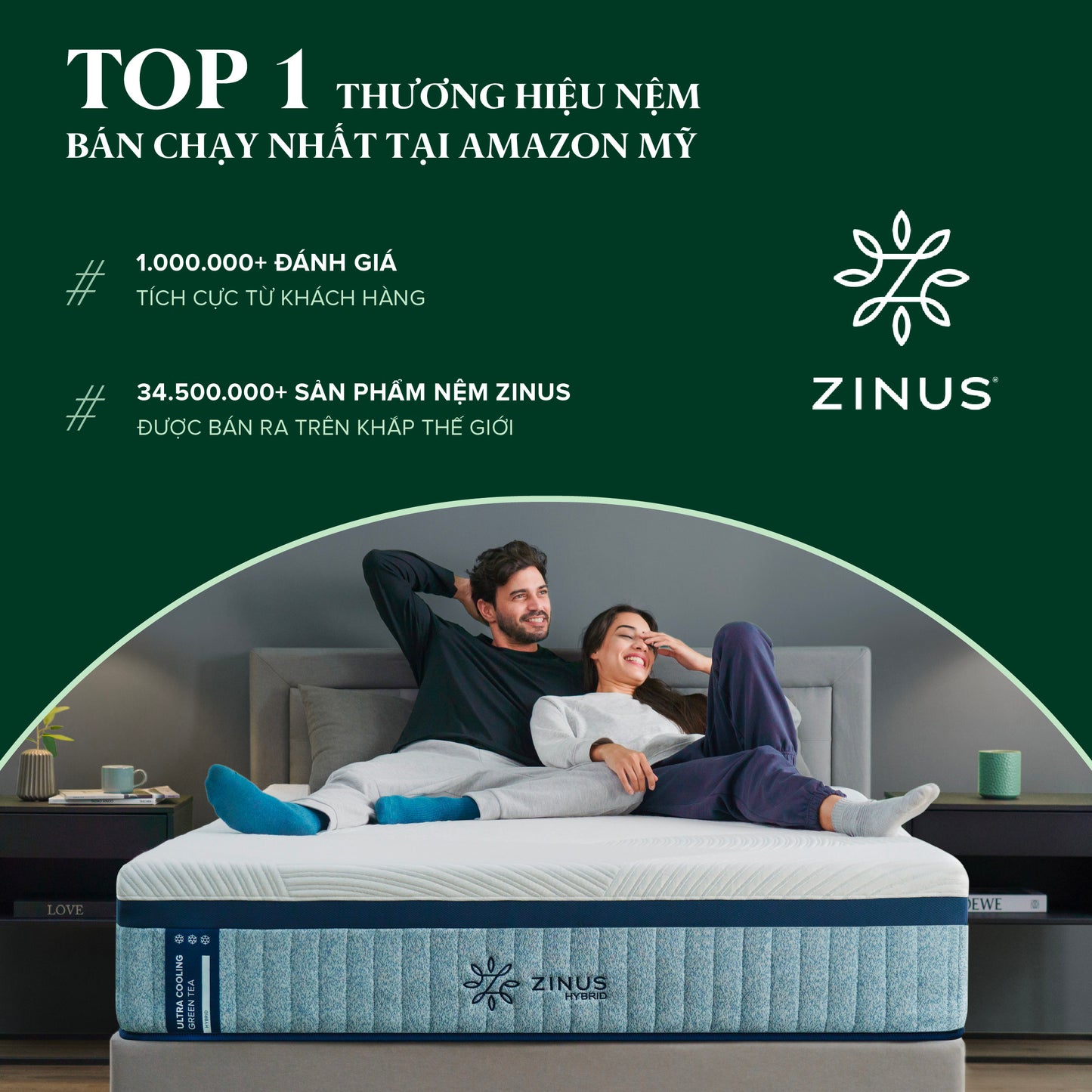 Nệm Lò Xo Cao Su Bonnell 15cm Zinus - 6in Opp Bonnell Spring Mattress