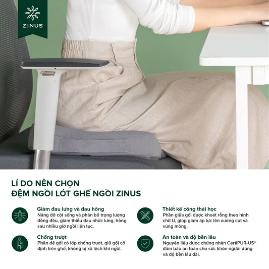 Đệm Gối Lót Ghế Memory Foam Hỗ Trợ Cột Sống Cho Dân Văn Phòng - Seat Cushion Memory Foam