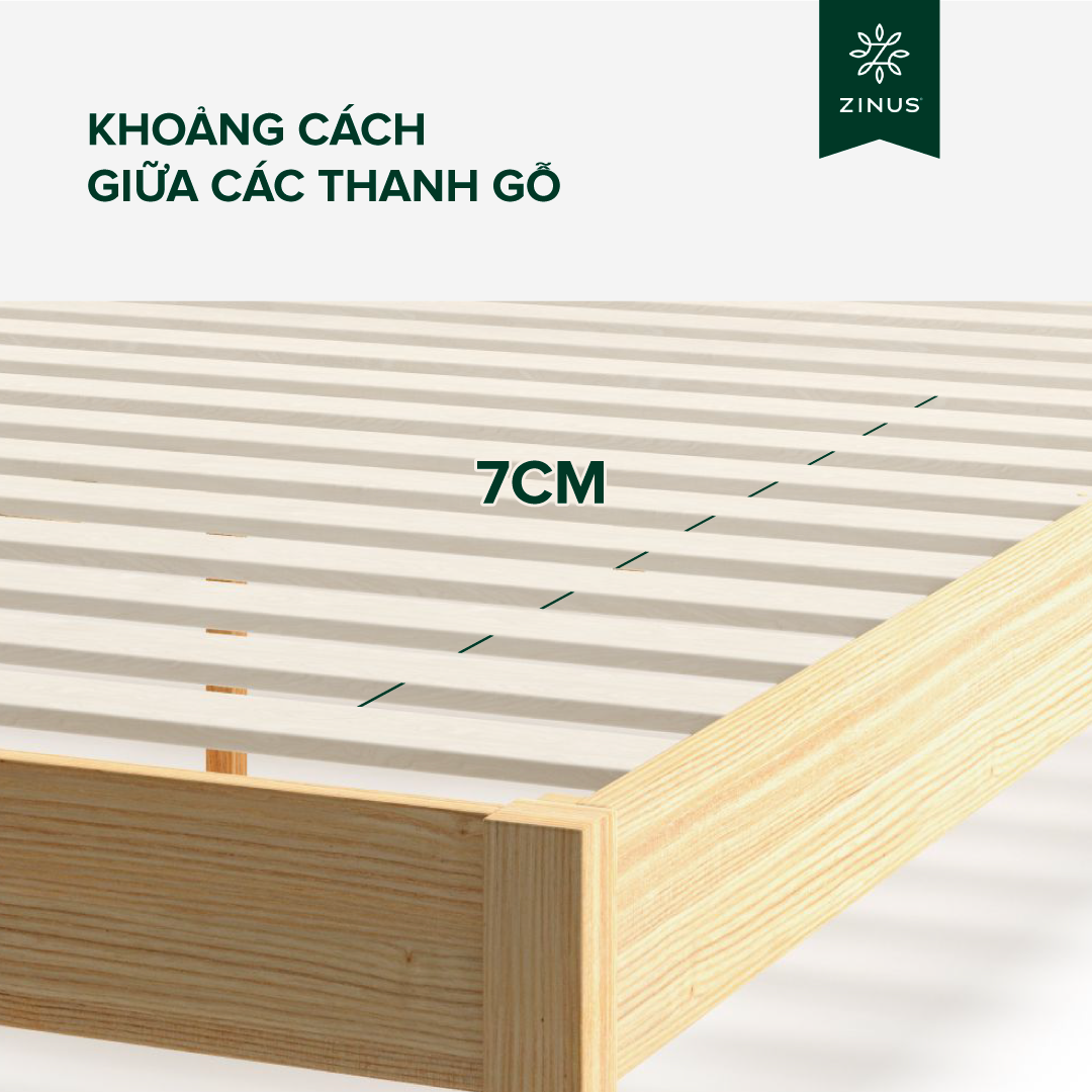 Giường Gỗ Cổ Điển Zinus – Farmhouse Wood Platform Bed