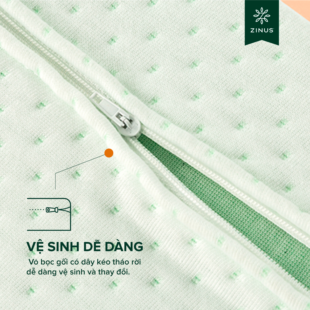 Gối Cao Su Non Công Thái Học Hỗ Trợ Giảm Đau Cổ Vai Gáy - Zinus Contour Pillow Memory Foam
