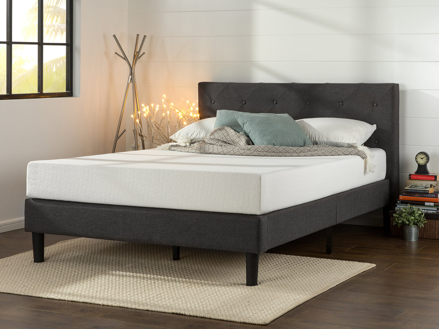 Giường Vải Bọc Nệm Zinus - Vertically Cushioned Platform Bed