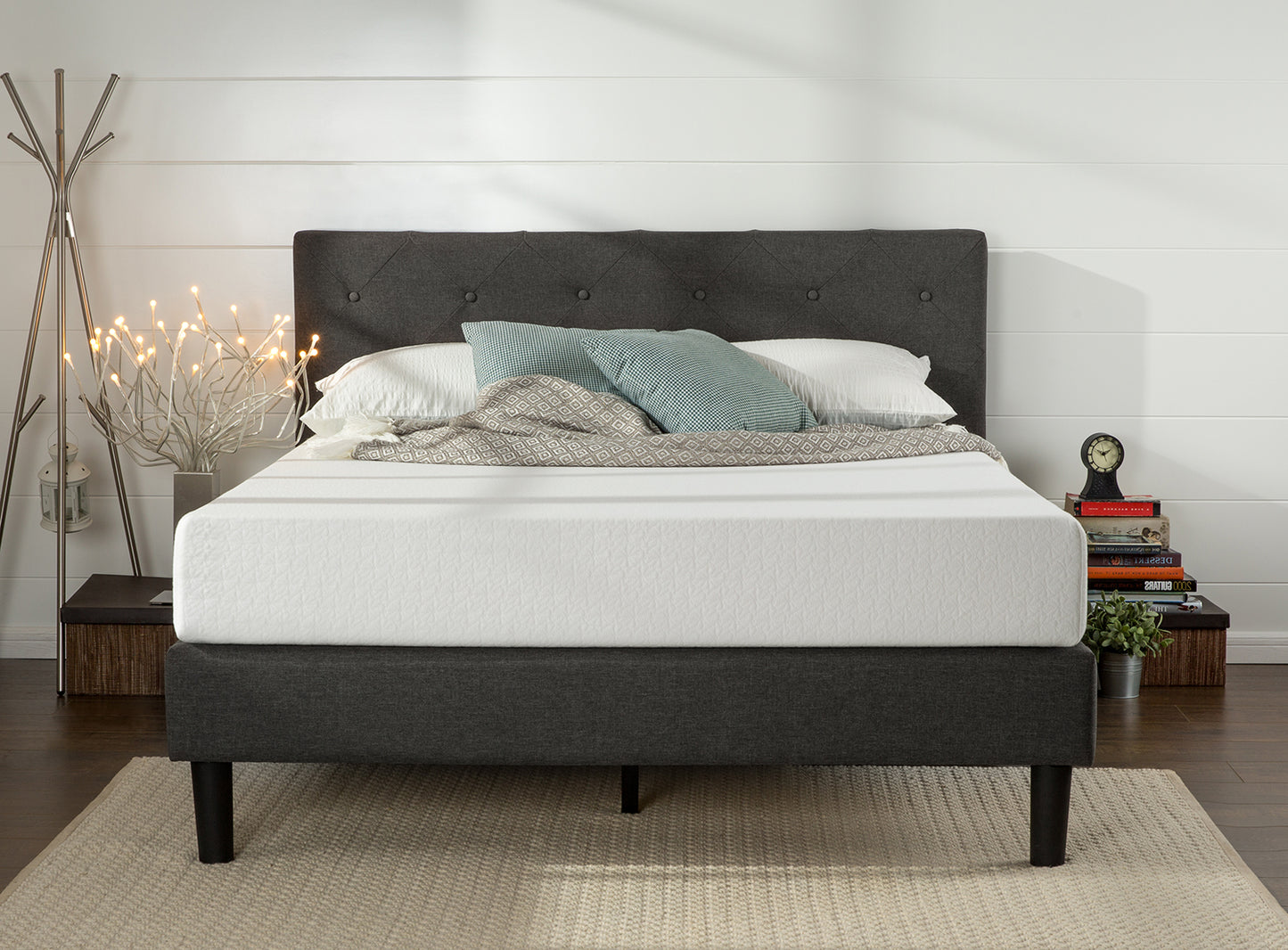 Giường Vải Bọc Nệm Zinus - Vertically Cushioned Platform Bed