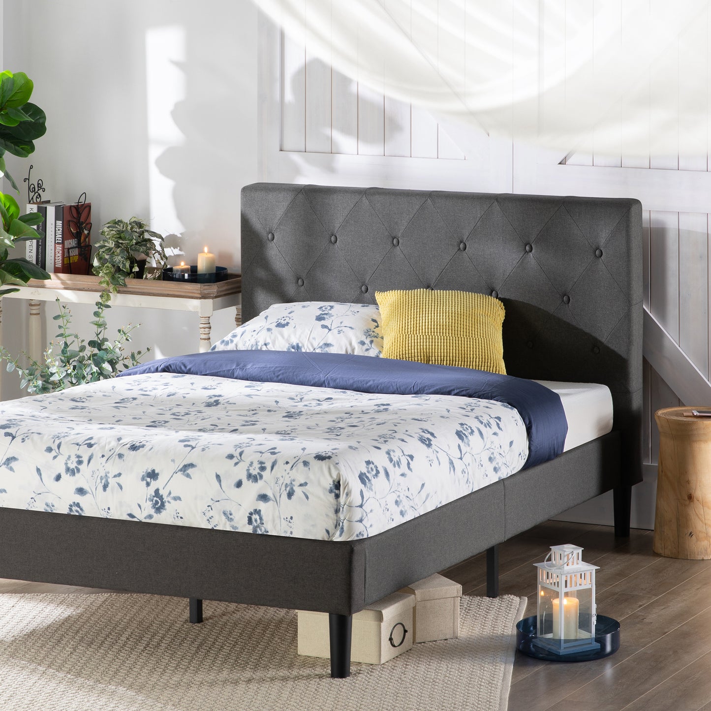 Giường Vải Bọc Nệm Zinus - Vertically Cushioned Platform Bed