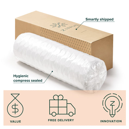 Nệm Lò Xo Gel Mát Cao Cấp Dày Zinus -Gel-Infused Memory Foam Hybrid Spring Mattress
