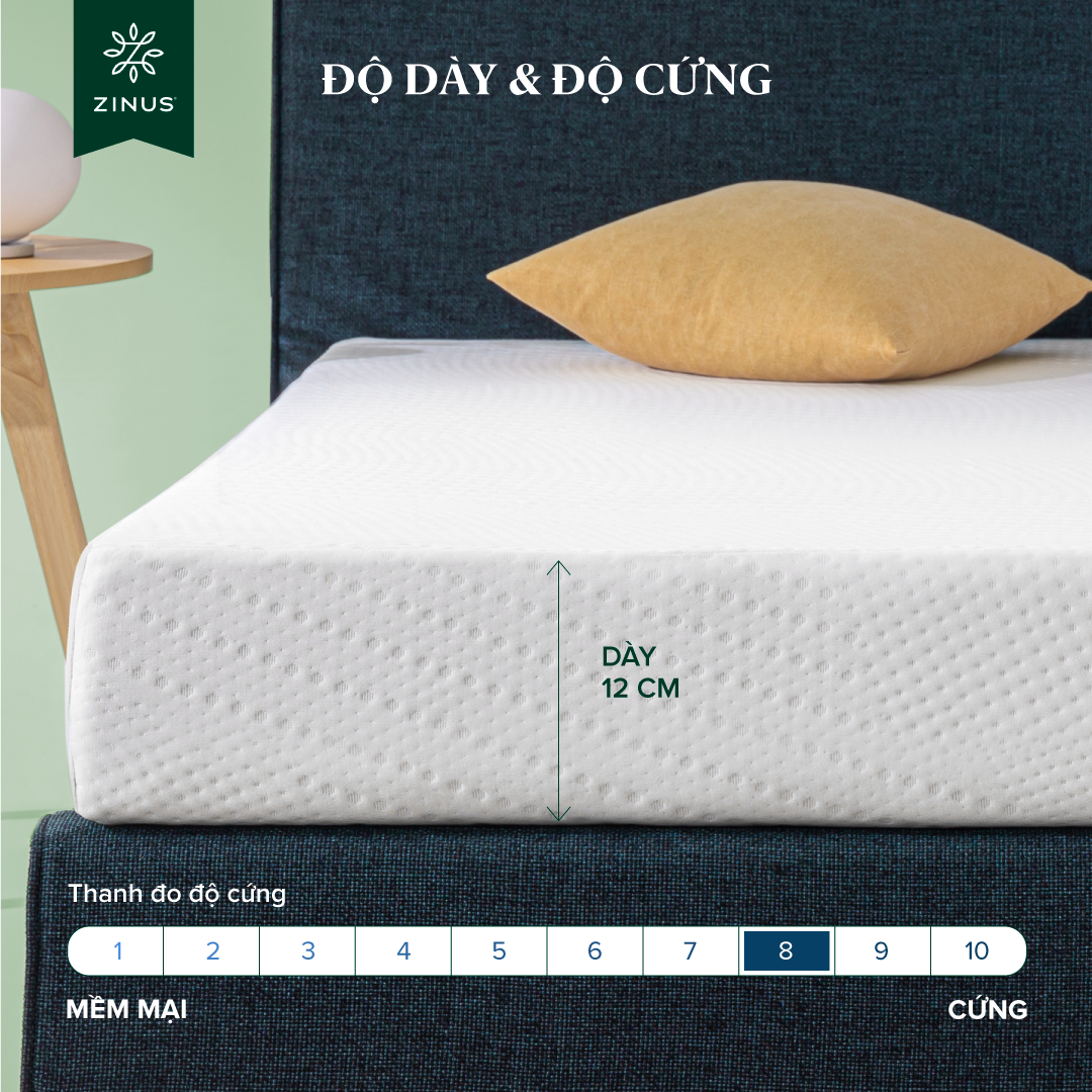 Nệm Foam HD Bảo Vệ Cột Sống Dày 12cm Zinus - 5in Foam Mattress Extra