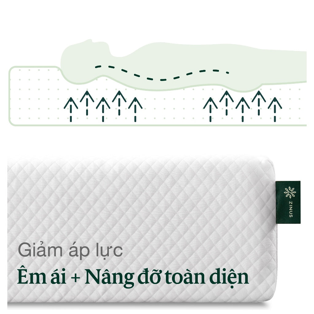 Nệm Foam Gel Trà Xanh Vải Tencel Mềm Mát 20cm – Zinus 8in Green Tea Memory Foam Mattress Tencel Cover