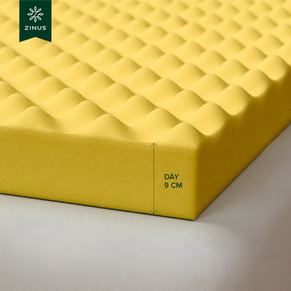 Nệm Foam Massage USA Zinus 9cm - Nâng Đỡ Cột Sống, Giảm Nhức Mỏi Toàn Thân & Thoáng Khí