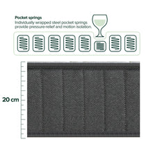 Load image into Gallery viewer, [Tặng 1 gối Shredded] Nệm Lò Xo Độc Lập Hút Chân Không Siêu Nén cao 20cm - 8in Pocket Spring Mattress
