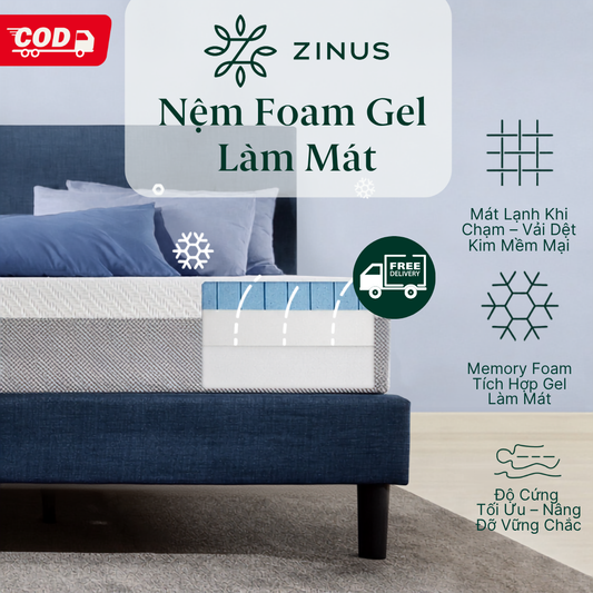 Nệm Foam Gel Mát Cao Cấp Dày 25cm Zinus - 10in OPP Open Cell Foam Mattress