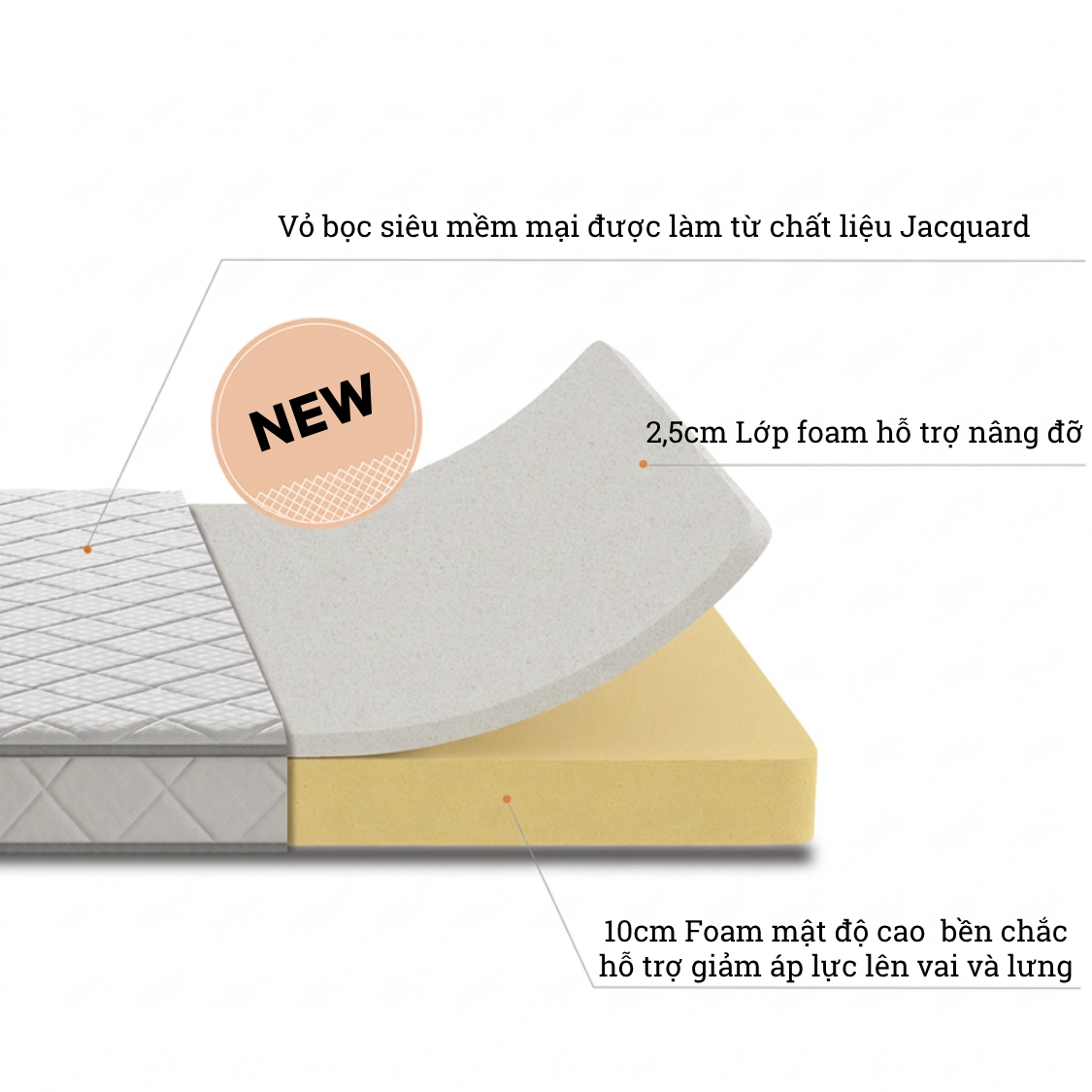 Nệm Foam Viscolatex Zinus 12cm Đàn Hồi Tốt Hỗ Trợ Cột Sống - 5in Foam Viscolatex Mattress Zinus
