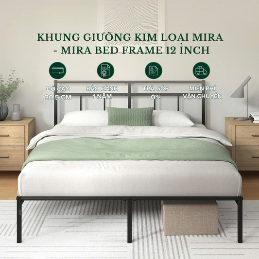 Khung Giường Kim Loại Mira 30,5cm Zinus - Mira Bed Frame 12 Inch