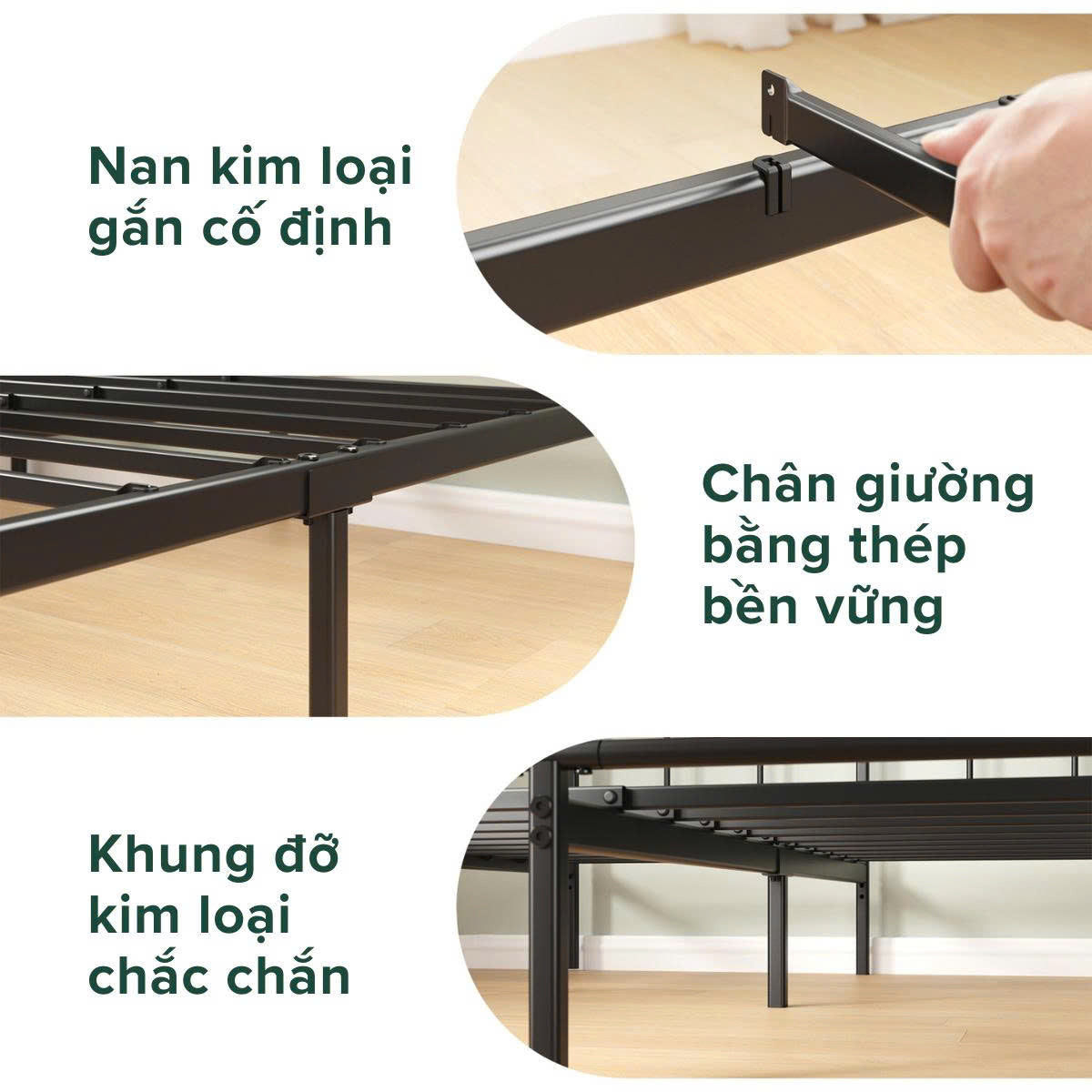 Khung Giường Kim Loại Mira 30,5cm Zinus - Mira Bed Frame 12 Inch