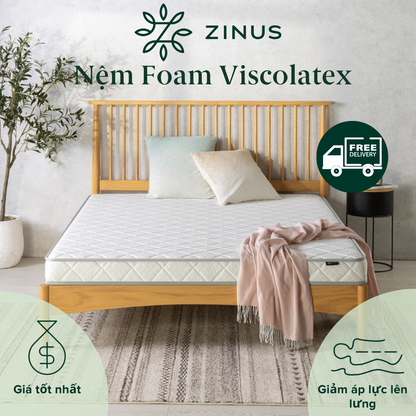Nệm Foam Viscolatex Zinus 12cm Đàn Hồi Tốt Hỗ Trợ Cột Sống - 5in Foam Viscolatex Mattress Zinus