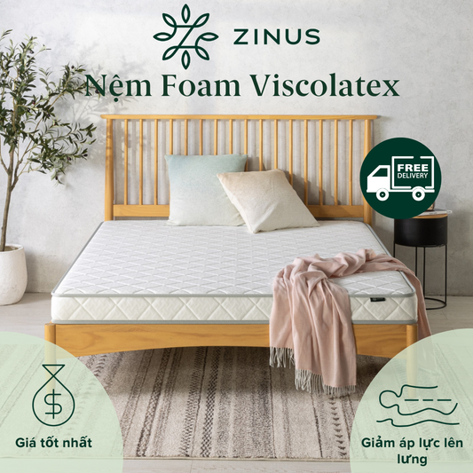 Nệm Foam Viscolatex Zinus 12cm Đàn Hồi Tốt Hỗ Trợ Cột Sống - 5in Foam Viscolatex Mattress Zinus