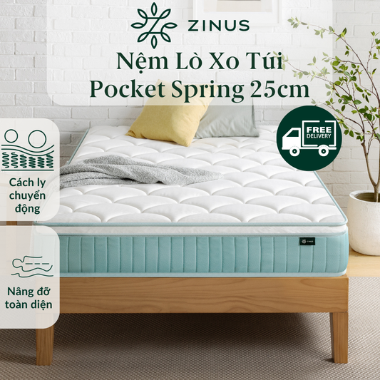 Nệm Lò Xo Độc Lập Với 3 Tầng Foam Hỗ Trợ 25cm - 10in Euro Top OPP Pocket Spring Mattress