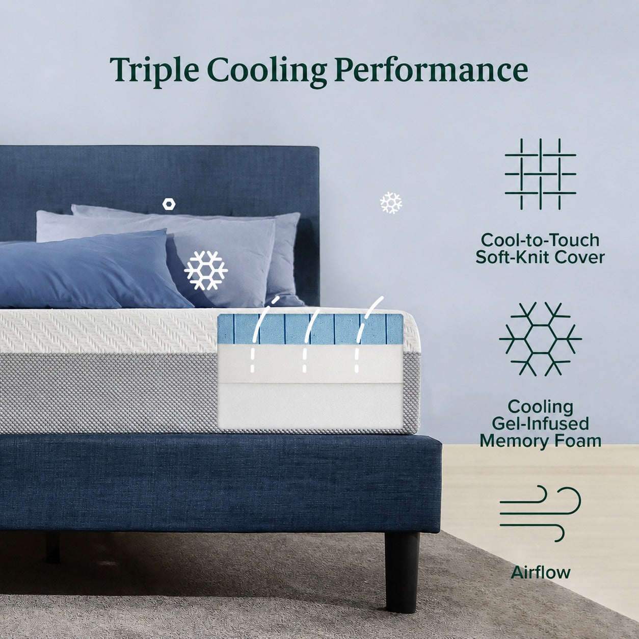 Nệm Foam Gel Mát Cao Cấp Dày 25cm Zinus - 10in OPP Open Cell Foam Mattress