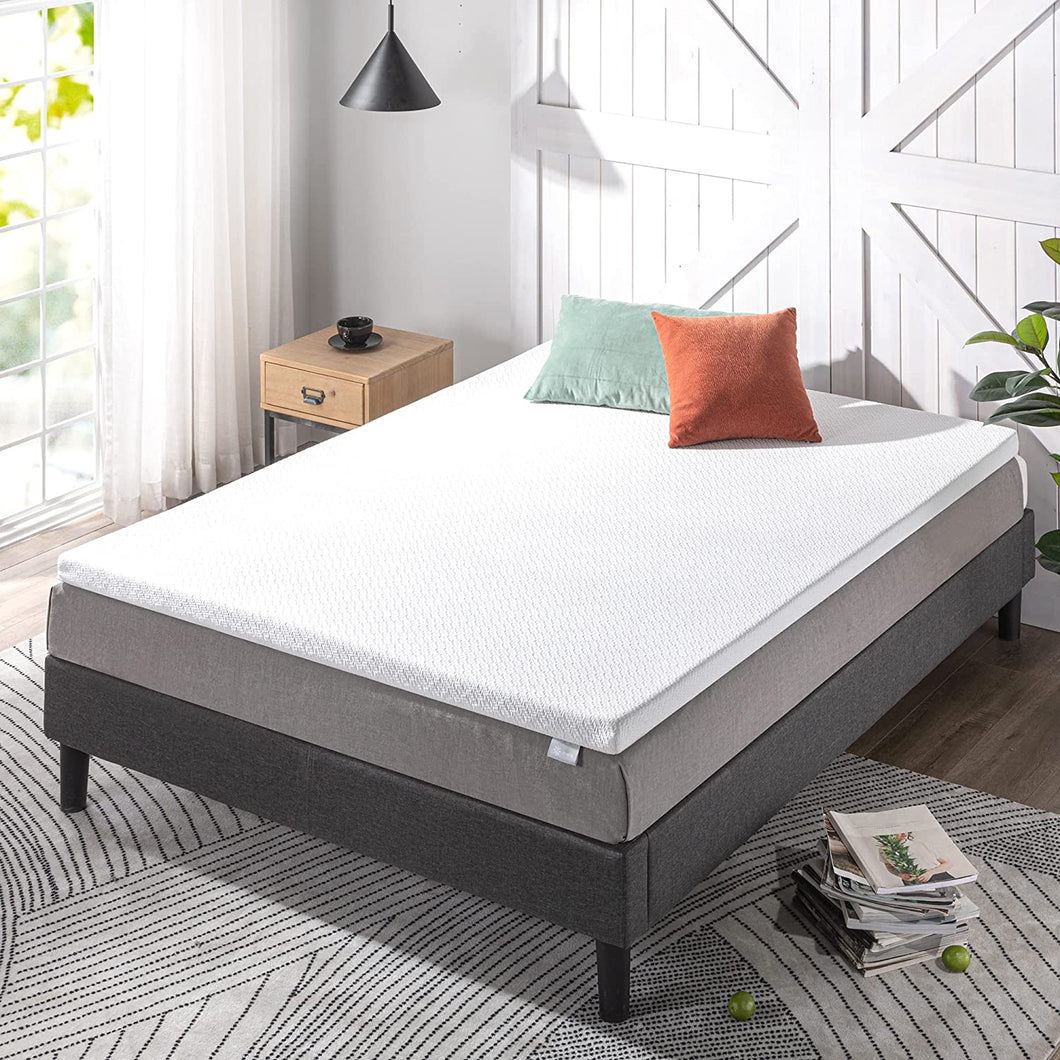 Topper Siêu Mát Bọc Vải Giảm Nhiệt - 2in Ultra Cool Gel Memory Foam Mattress Topper with Cooling Cover