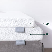 Load image into Gallery viewer, Topper Siêu Mát Bọc Vải Giảm Nhiệt - 2in Ultra Cool Gel Memory Foam Mattress Topper with Cooling Cover
