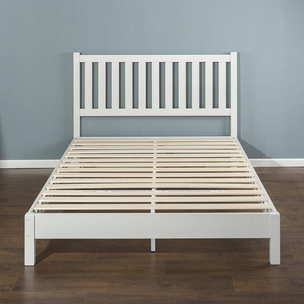 Giường Gỗ Trắng Zinus – Deluxe Solid Wood Platform Bed