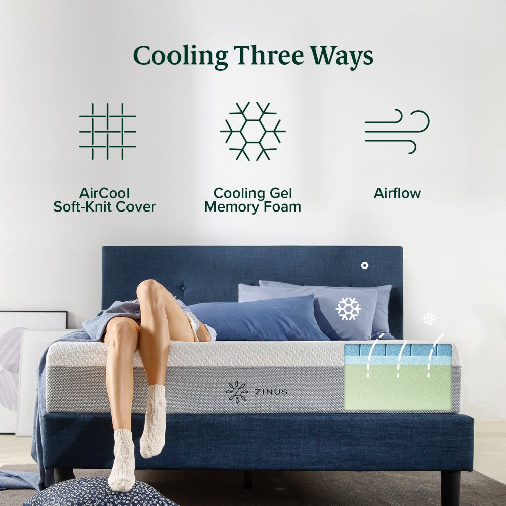 Nệm Foam Siêu Mát Cao Cấp - Zinus Ultra Cool Gel 2.5 Foam