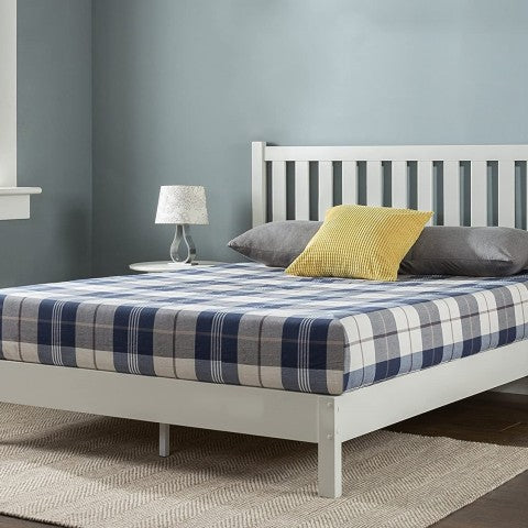 Giường Gỗ Trắng cao 30cm Zinus – 12in Deluxe Solid Wood Platform Bed